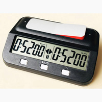 Minuteur d'échecs chinois en plastique, horloge de jeu de Go de forme carrée avec plateau d'échecs intégré