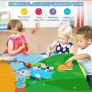 Kit de jeu éducatif précoce DIY pour enfants sur le thème des animaux de la ferme, avec tableau d'activités et livre en feutre 3D - Product Image 4