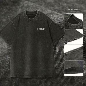 High Quality Acid Wash T-<b>Shirt</b> Distressed Retro Oversized Tshirt Custom Mens Vintage Washed T <b>Shirt</b> - Product Image 4