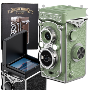 กล้องถ่ายรูป Sourcingark Retro Twin Lens Reflex รุ่น LK-019 ความละเอียด 1080P HD พร้อมจอยสติ๊กแบบแมนนวล เซ็นเซอร์ CCD ขนาดพกพา เหมาะสำหรับการเดินทาง - Product Image 1