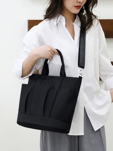Fashion Nylon <b>Zip</b> Closure Large <b>Tote</b> Shoulder Bag Multi-colors Lightweight Polyester Lining Eco-Friendly - Product Image 2
