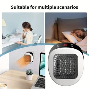Calentador de Aire Caliente de Seguridad Montado en la Pared, Mini Calentador Inteligente para Dormitorio, Rejilla Resistente al Calor, Calentador de Escritorio con Control Remoto - Product Image 3