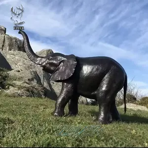 야외 실내 장식 청동 동물 동상 실물 크기 코끼리 조각 금속 공예 실물 크기 청동 코끼리 상