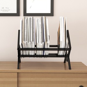 Jinsheng Vinyl Record Storage Rack Black Foldable Desktop <b>CD</b> Rack Organizer - Product Image 3