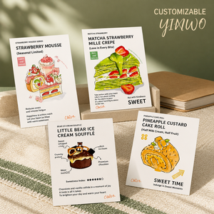 Carte d'introduction personnalisée pour desserts, carte de menu de boulangerie, personnalisable OEM ODM - Product Image 4