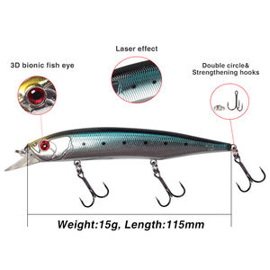 เหยื่อตก<span class=keywords><strong>ปลา</strong></span><span class=keywords><strong>ญี่ปุ่น</strong></span> รา<span class=keywords><strong>คา</strong></span>โรงงาน ขนาด 110 มม. น้ำหนัก 35 กรัม สำหรับตก<span class=keywords><strong>ปลา</strong></span>ในน้ำจืดและน้ำเค็ม เหยื่อจมน้ำ รูปทรง<span class=keywords><strong>ปลา</strong></span>กระพง - Product Image 2