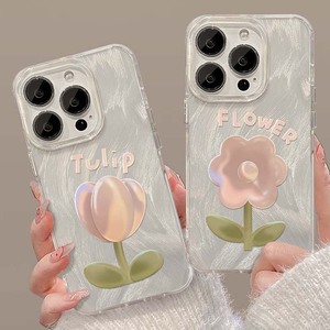 Di alta qualità <span class=keywords><strong>rosa</strong></span> tulipano fiore Camlet stile TPU <span class=keywords><strong>cellulare</strong></span> Cover posteriore del telefono per Iphone 8 X Xr Xs 11 12 13 14 15 16 Pro Max - Product Image 2