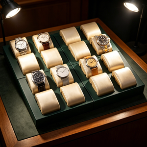 Présentoir de montres de mode, design OEM, plateau de présentation en cuir, accessoires de présentation de montres en PU de haute qualité - Product Image 1