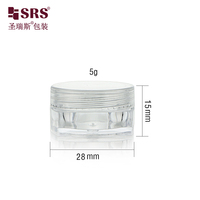 Pot cosmétique mini transparent en PS avec couvercle à vis pour crème contour des yeux, gommage pour les lèvres, kit de voyage