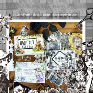 4 rouleaux de ruban de <span class=keywords><strong>d</strong></span>écoupe de <span class=keywords><strong>film</strong></span> par boîte Personnages Fleurs Animaux Fond Manuel Matériel Autocollants créatifs - Product Image 2