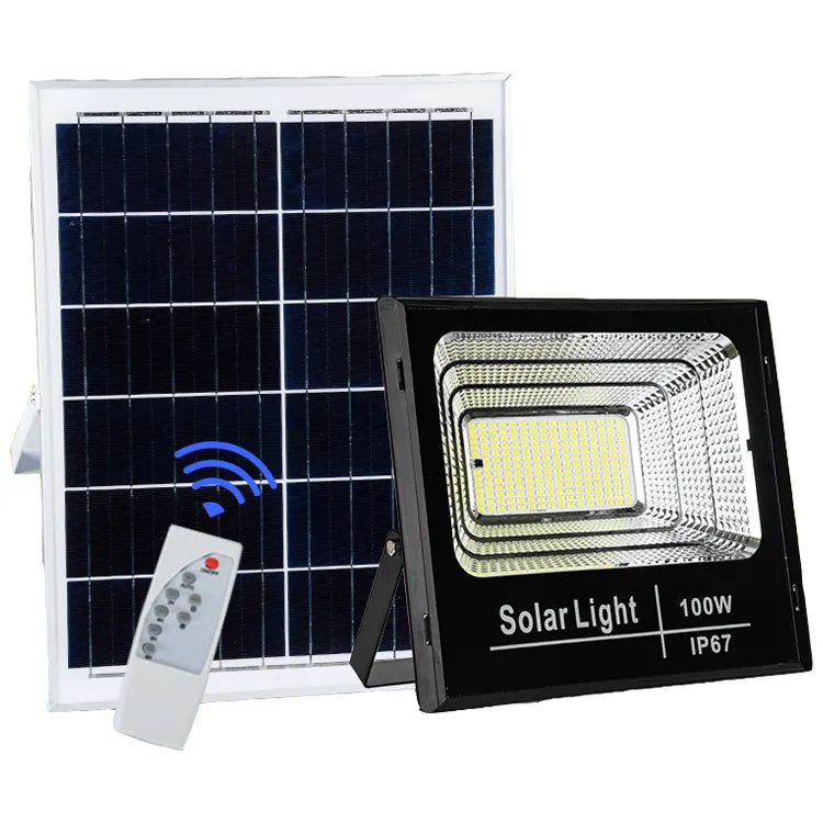 led solar flood light outdoor led spotlight waterproof ip65 100w 200w 300w solar powered stadium light
