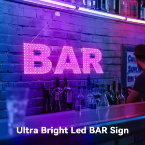 LemonNova LED BAR Sign 30x10 pouces Décoration murale rose pour la maison, le bar, le pub, le club - Product Image 3