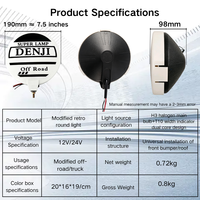 DENJI Phare antibrouillard ambre 7,5 pouces H3 halogène avec lentille bleue, projecteur auxiliaire 4000 lumens 55W pour tout-terrain 4x4 et pick-up