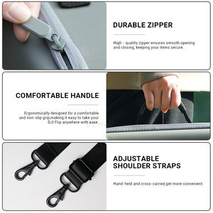 <span class=keywords><strong>Valise</strong></span> en film de cuir en nylon à fermeture éclair bidirectionnelle pour version de contrôle d'écran RC2/RC-N3 sac pratique à rabat pour accessoires de drone DJI Flip - Product Image 3
