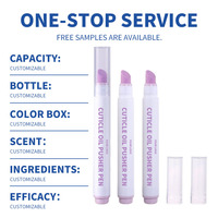 Stylo poussoir à cuticules 2-en-1 avec brosse, parfum fruité, soin des ongles, kératine, vitamine E, soin doux, 2 ml
