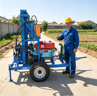 Machine de forage de puits d'eau diesel entièrement hydraulique, profondeur 200 m, équipement de forage portable pour l'approvisionnement en eau des fermes