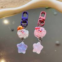 Porte-clés créatif, mignon et tendance en résine, avec pendentif pour sac à dos et motif nuage-étoile, semi-fait main