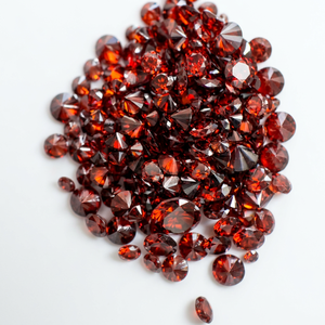 Diamant synthétique rouge orangé vif, cultivé en laboratoire, taille brillant, facetté, certifié IGI, pierres lâches, plusieurs tailles, pierre pour bijoux - Product Image 1