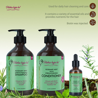 Crème nourrissante à la menthe et au romarin pour la croissance des cheveux, ensemble de soins capillaires, shampoing et après-shampoing pour réparer les cheveux abîmés, marque privée