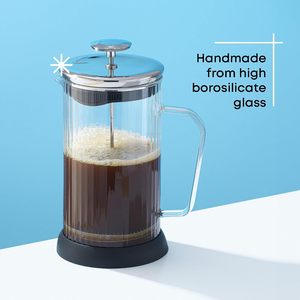 Cafetera Francesa Clásica Transparente de Doble Pared de Vidrio Borosilicato, Cafetera con Prensa Reutilizable para Cocina - Product Image 4