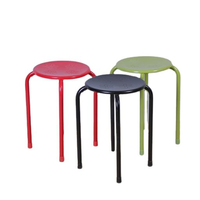 Chaises et tabourets en plastique HDPE recyclé, empilables, ronds, modernes, multicolores, pour extérieur, appartement, villa, parc