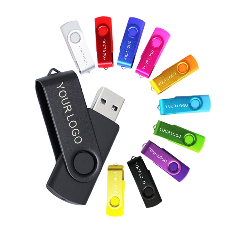 Promotional cool gadgets 2024 usb flashdrive metal swivel design different color optional flash memory disk 8 16 32 64 128 256GB