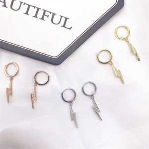 Pendientes de Aro con Incrustaciones de Circonio, Aleación de Zinc, Joyería de Moda para Mujer - Product Image 2