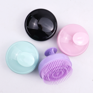 Brosse de cuir chevelu personnalisée bleu noir rose humide sec en silicone masseur de cuir chevelu shampooing brosse à <span class=keywords><strong>cheveux</strong></span> - Product Image 6