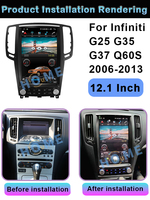 Pantalla Tesla de 12,1 pulgadas y 128G para Infiniti G25 G35 G37 2006-2013 Android Radio de coche reproductor Multimedia Auto Carplay GPS