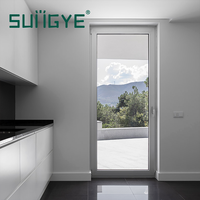 Porte à battants en aluminium noir SUNGYE NFRC, insonorisée, avec verre trempé, porte d'entrée en verre à battants pour villa, maison résidentielle