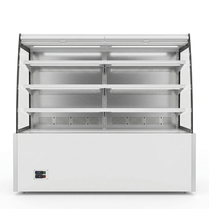 Enfriador <span class=keywords><strong>Abierto</strong></span> Multideck Blanco con Cortina Nocturna, Gabinete Comercial con Luz LED, Estantes Ajustables para Supermercado, Digital - Product Image 1