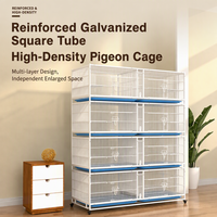 Cage à oiseaux robuste en fil métallique blanc, grande cage à oiseaux avec plateau amovible bleu, support à roulettes, cages d'élevage pour oiseaux