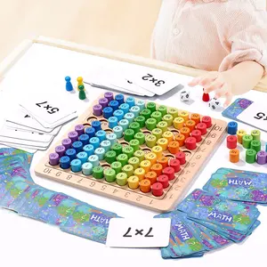 New three in one 99 multiplication board children early education puzzle multiplication table 1-100 hundreds board toys