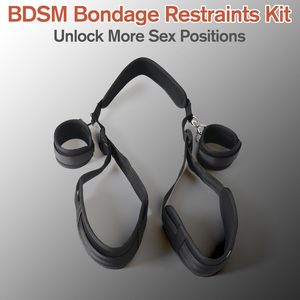 Groothandel Sex <span class=keywords><strong>Bondage</strong></span> <span class=keywords><strong>BDSM</strong></span> Kit Verstelbare Bedbeugels Set met Handboeien Nek Dijbeen Enkel Game Play Sex Toy Bulk Levering - Product Image 2
