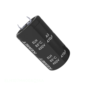 Condensador de Canal de Fabricante CAP ALUM SNAP-IN 85C de Orificio Pasante ELH107M400AQ1AA 100 uF - Product Image 1
