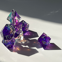 Donjons and Dragons Transparent paillettes polyédriques acrylique DND RPG 7 pièces par ensemble jeu de société dés Style pièces couleur colorée