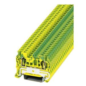 Bloque de terminales a tierra tipo jaula de resorte 2,5-PE, nominal de 2,5 mm, flexible de 0,08-4 / 0,08-2,5, verde-amarillo - Product Image 2