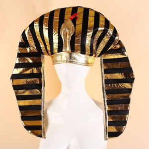 Sombreros <span class=keywords><strong>de</strong></span> Fiesta para Halloween, Pascua, Regreso a Clases y Ramadán - Sombreros <span class=keywords><strong>de</strong></span> Tela para Adultos con Diseño <span class=keywords><strong>de</strong></span> Faraón <span class=keywords><strong>Dorado</strong></span> Egipcio y Cabeza <span class=keywords><strong>de</strong></span> Serpiente Divertida - Product Image 5