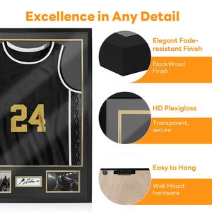 Marco <span class=keywords><strong>de</strong></span> Exhibición para Camisetas Deportivas con Marco <span class=keywords><strong>de</strong></span> Madera y Base para Camisetas <span class=keywords><strong>de</strong></span> Fútbol, Béisbol y Fútbol Soccer - Product Image 5