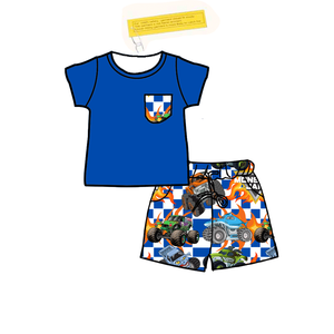 Prix d'usine – Ensemble chemise et short imprimé pour garçons – Style décontracté d'été - Product Image 2