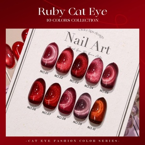 เจลทาเล็บ JTING คริสต์มาส 10 สี รุ่น Ruby Cat Eye สีแดง แม่เหล็กดูดติดเล็บ คอลเลคชั่นเจลตาแมว ปราศจากสาร TPO/Hema รับผลิตแบบ OEM เจลยูวีสำหรับทาเล็บ - Product Image 3