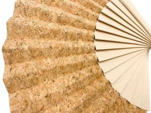 Eco-Friendly Custom Solid Printing Wooden Fan Hand Cork Wood Hand Fan Material Cork <b>Folding</b> Wooden Hand Fan - Product Image 3