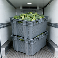 Grande caisse en plastique à mailles, nid empilable, panier en plastique ventilé, caisse à légumes et fruits, transport, retournement, stockage