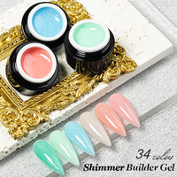 Vente chaude Gel à ongles scintillant 34 couleurs avec paillettes galactiques Séchage rapide Haute brillance Durabilité extrême Salon de manucure professionnel