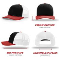Gorra Trucker de Alta Calidad de 6 Paneles con Malla Trasera, Estilo Richardson 112, con Parche de Cuero Bordado y Logotipo Personalizado