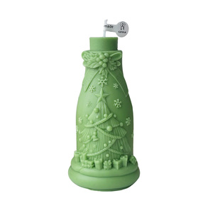Handmade Christmas <b>Bottle</b> Shape Sculptured Candle Embossed Winter Scene <b>Wax</b> Ornament For Holiday Table Decor - Product Image 5
