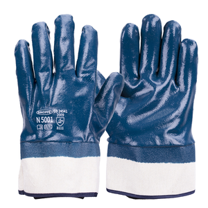 Gants de protection professionnels robustes en nitrile bleu/NBR, imperméables, pour le transport pétrochimique, les plateformes pétrolières, le forage, la sécurité au travail et la protection des travailleurs - Product Image 1