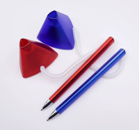Support de stylo de bureau en plastique transparent pour le sport, base triangulaire, largeur d'écriture 1,0 mm, pour la signature de factures de fret express par ligne téléphonique