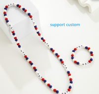 Collier en perles acryliques personnalisées avec inscription « Haiti Football Fans » pour encourager les supporters, décoration, bracelet haïtien