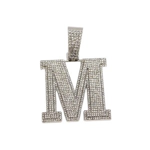 Collana <span class=keywords><strong>con</strong></span> Ciondolo <span class=keywords><strong>Lettera</strong></span> <span class=keywords><strong>M</strong></span> Iced Out da Uomo, in Lega Argento, <span class=keywords><strong>con</strong></span> Catena Cuban Link, Gioielli Hip Hop Personalizzati, Accessori Moda Uomo - Product Image 5